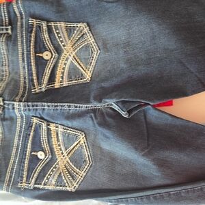 Wallflower Blue Boot Cut Jeans with Geometric Stitching